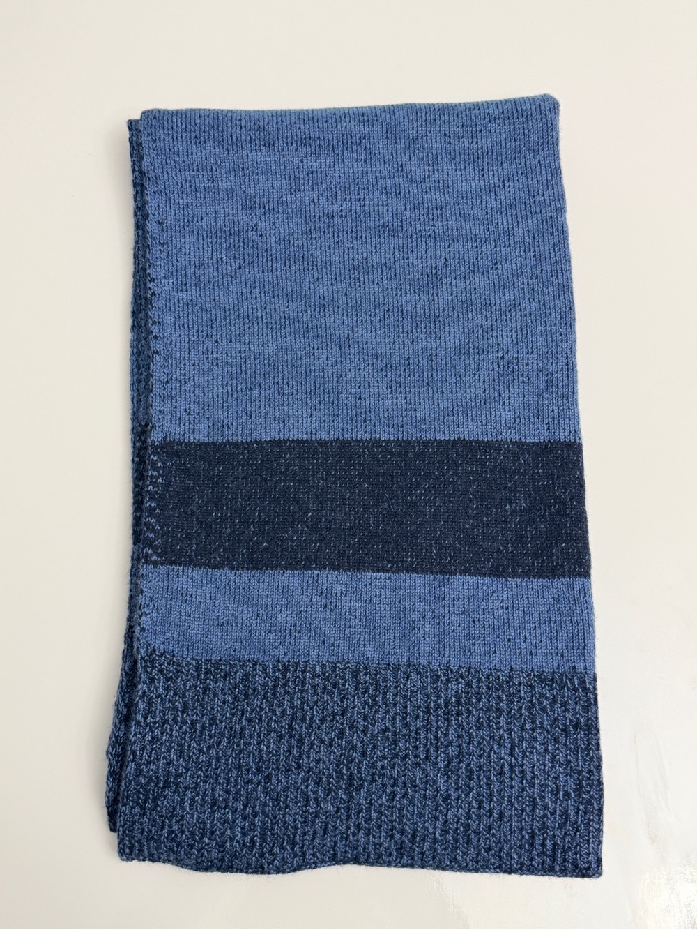 Banana Republic Scottish Cashmere Scarf Blue Striped Todd & Duncan Luxury Knit